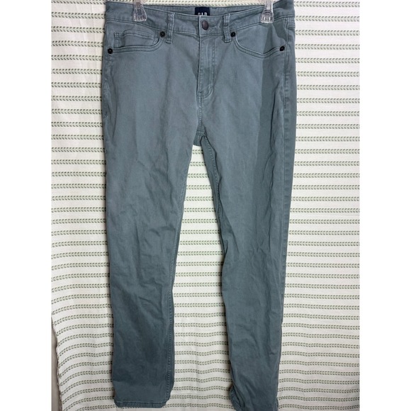 GAP Other - Gap Mens Slim Fit Chino Pants Sage Green Cotton Stretch Tapered Leg Size 30x30
